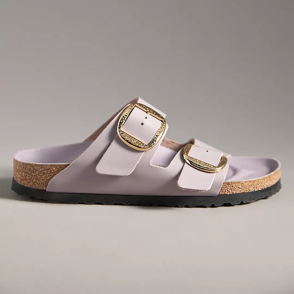 NWT Birkenstock Arizona Big Hammered Buckle High Shine Sandals Faded Purple - Picture 7 of 15